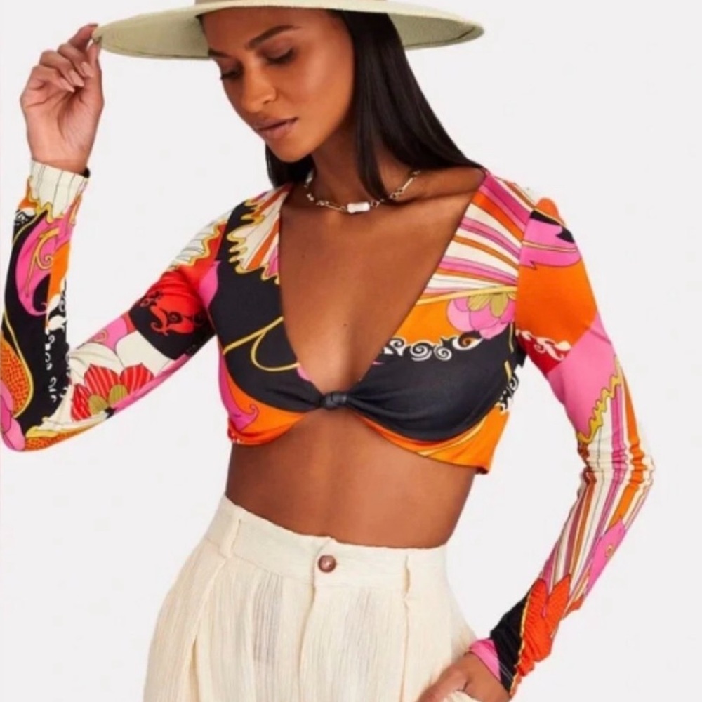 Ronny Kobo Halena Top and Blythe Matching Long Sleeve Crop Top and Skirt Set XS - Picture 2 of 14